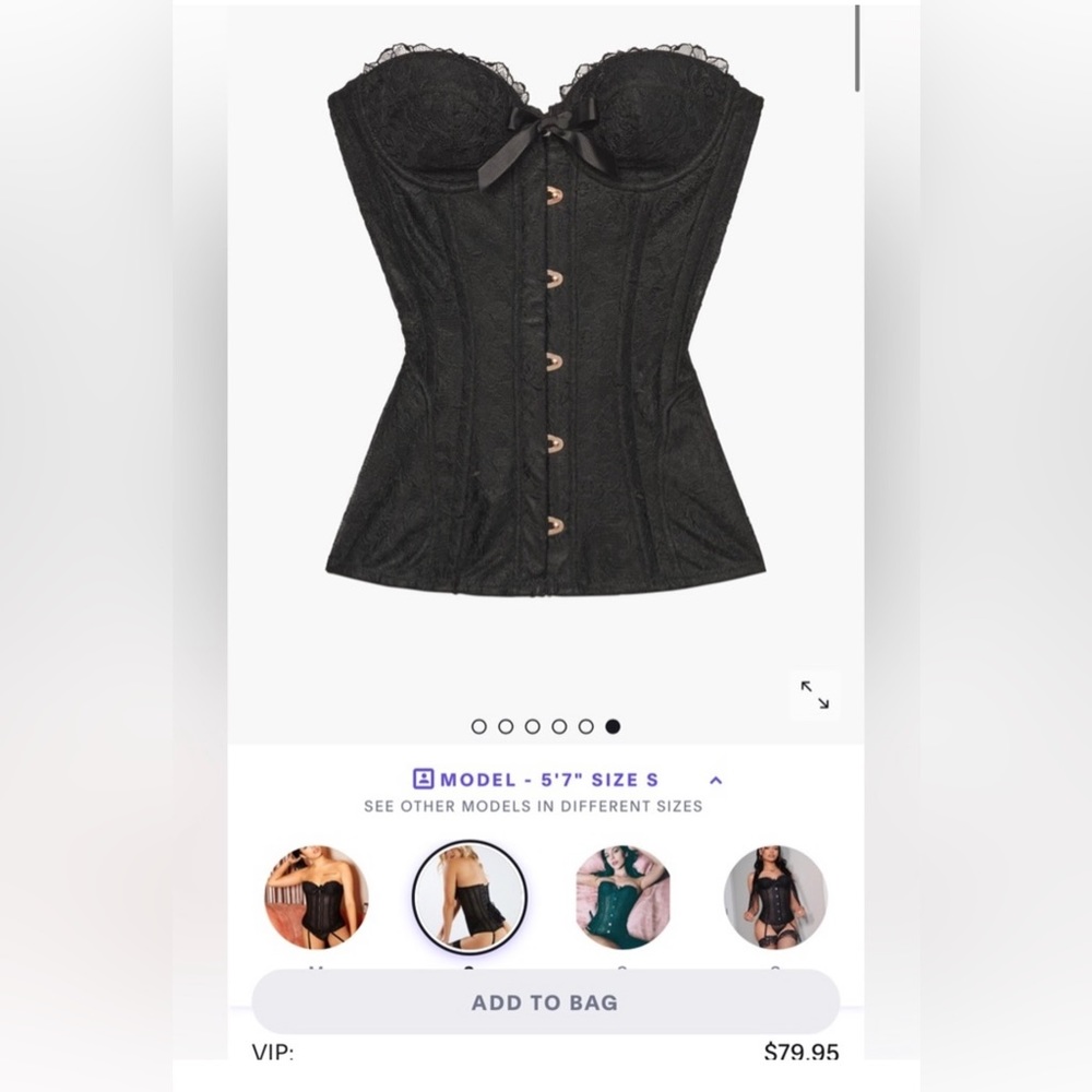 EUC Savage X Fenty Black Lingerie Corset L